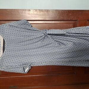 Croft & Barrow Blue and White Midi Dress